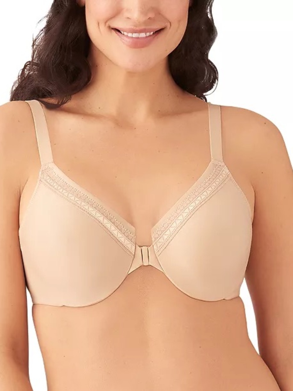 Wacoal 855313 36D Perfect Primer Front Close Underwire Bra Sand Nude
